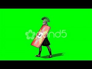 Roman Soldier walk - seperated on green screen