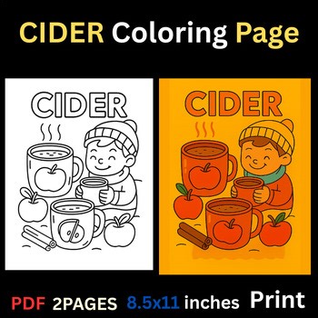 fall, autumn, cider, apples,harvest, coloring, printable,classroom,coloring page