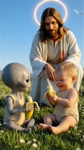 Wait… why is an alien eating a banana with a baby 👽🍌👶#shorts #shortvideo #viralshorts #travel