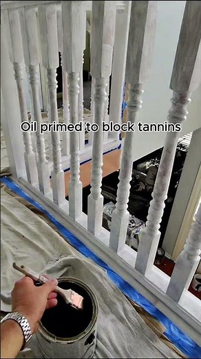 Painting Stained Oak Railings Iron Ore | Strongsville Interior Painters