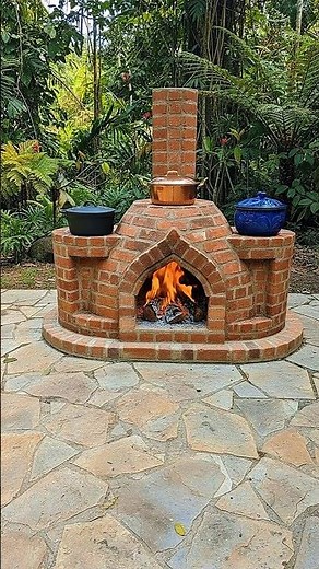 How to build a rustic brick stove with three cooking levels.