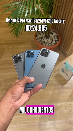 3BSMARTPHONE CELULARES Y ACCESORIOS on Instagram: "iPhone 12 Pro Max 128/256/512gb Factory, Cleam🔋 •Precio:RD=24,895 💰😱😍 OFERTAZOOOO‼️ 📲Tenemos disponibles todo tipo de iPhone & Samsung con los mejores precios 📲🕣 •Para pedidos & contacto:☎️💬👇 💬☎️ (829-959-6087) •✅Factory Unlocked( Desbloqueado para todas las compañías) •✅Garantía & su factura 📑🧷⭐️ •✅🚚 Envió a domicilio en todo el país 🚚🛍️ •✅Pagos contra entrega 🤝 •✅Aceptamos efectivo & transferencia💰 •Recuerda que recibimos tu e