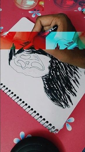 how to sketch scream ghost mask killer drawing easy sketch #art #painting #subscribe #drawingshorts