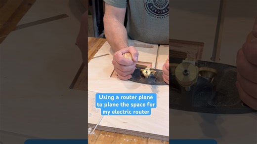 Using a router plane to clean out a CNC cut for my router table #router #handtools #woodworking