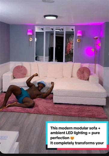 This LED modular sofa is the ultimate upgrade for your living room 😍🔥 ✨ Built-in LED ambient lights 🛋️ Super comfortable quilted corduroy 🛏️ Converts into a bed 🔄 Modular & space-saving design 🏠 Perfect for apartments, living rooms & home offices 🔥 Limited-time deal 🚚 Free shipping 🛒 Tap the yellow cart & order now! #tiktokshop #sofa #couch #livingroomdecor #homedecor
