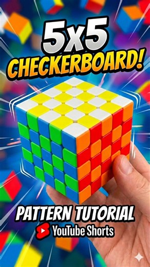 🤯 5x5 Cube Checkerboard Pattern Magic! ✨ #shorts #rubikscube