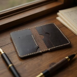 Handmade Antique Leather Slim Wallet: Personalized Minimalist Card Holder - Etsy