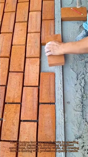 Brick Floor Trick #BrickTrick #FlooringHack #BrickPaving #ConstructionHack #MasonryWork #BrickFloor