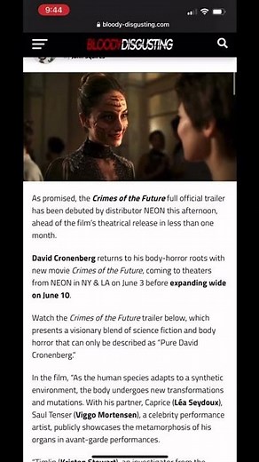 Crimes of the Future (2022) official trailer #1