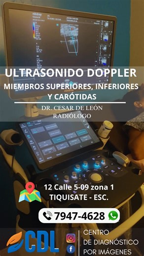🏥El ultrasonido Doppler (o ecografía Doppler) es un tipo especial de ultrasonido médico que permite evaluar el flujo de sangre a través de los vasos sanguíneos —arterias y venas—. A diferencia del ultrasonido convencional, que solo muestra imágenes de los órganos y tejidos, el Doppler utiliza el efecto Doppler para medir el movimiento de las células sanguíneas y determinar: -Si la sangre fluye por un vaso. -En qué dirección lo hace. -A qué velocidad circula. 📋La modalidad Doppler puede costar 