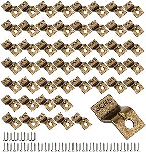 Table Desk Top Fasteners with Screws Bronze Heavy Duty Z Table Top Connectors Table Clips/Table Top Brackets, 50 Packs Set (Include 50 Clips and 50 Screws) 50-Bronze