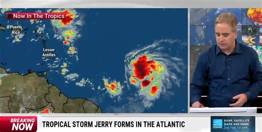 72K views · 700 reactions | Dr. Greg Postel analyzes newly formed Tropical Storm Jerry, the 10th named storm of the season: | The Weather Channel | Facebook