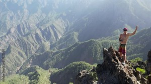 Female traveller exploring La Palma in the Canary Islands - Tourism in the canary islands