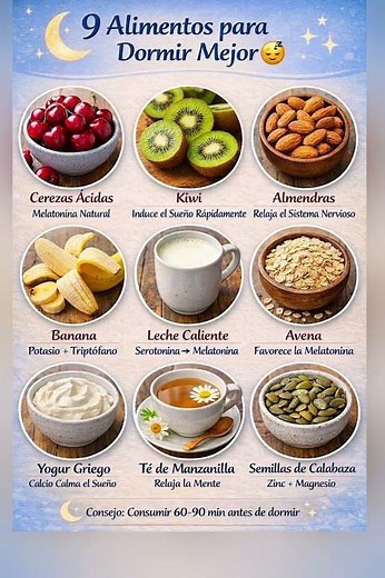 9 Alimentos para Dormir Mejor 😴 | Melatonina Natural y Sueño Profundo