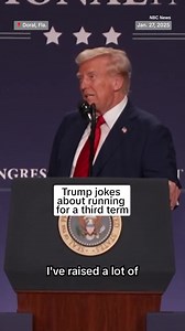 62K views · 1.1K reactions | President Donald Trump publicly mused about running for a third term Monday in remarks that House Republicans in the room saw as a joke. The Constitution sets a two-term limit for the presidency, meaning that for Trump to serve a third term in 2028 or later, a constitutional amendment would be required. | NBC Politics | Facebook