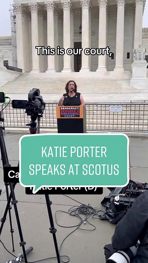 Katie Porter, a representative from #California's 47th congressional district, speaks at the #SupremeCourt on ethics reform.