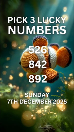 Lottery Predictor on Instagram: "Pick 3 Lucky Lottery Numbers for Sunday the 7th December, 2025"