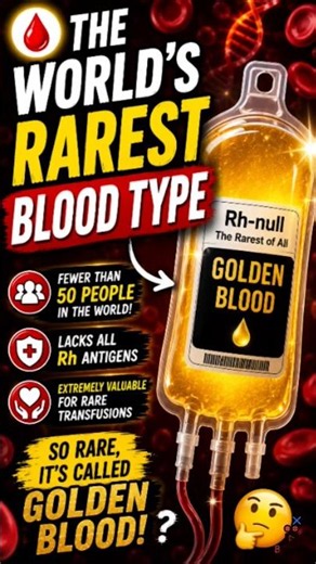 🧬 The World's Rarest Blood Type 😱 | Golden Blood Explained! #Shorts