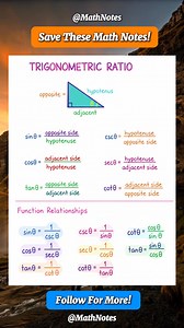 143K views · 1.1K reactions | TRIGONOMETRIC RATIO Math Notes | Math Notes | Facebook