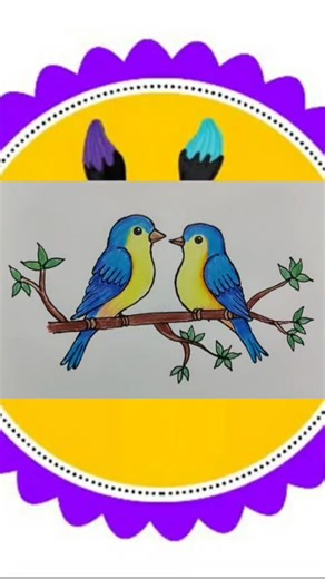 birds sitting on tree branch drawing|birds drawing|#birds #birdsdrawing #easydrawing #colorful #easy