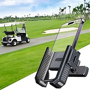 Magnetic Golf Cart Phone Holder: N52 Magnet Base & 360° Rotatable Cellphone Mount, Universal Fits EZGO Club Car Yamaha - Support iPhone, Samsung & All Smartphones - Golf Accessories Gift for Men Women