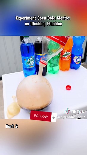 Experiment Coca Cola Mentos vs Washing Machine #cocacola #mentos