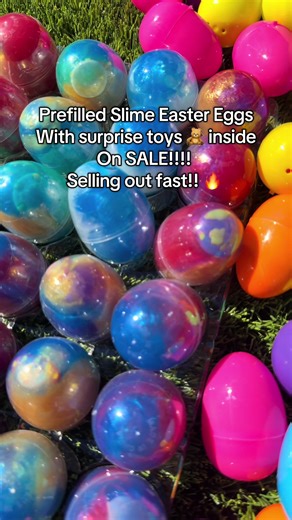 These are 24 pre-filled galaxy slime Easter eggs-already filled with colorful slime surprise toys, so you don't have to stuff a single egg. No candy. No mess. Just open and go. Perfect for: * Easter egg hunts * Non-candy baskets * Kids who love slime & surprise toys * Parents who waited too long #EasterEggs #PrefilledEasterEggs #easterhacks #easteregg #tiktokshopcreatorpicks