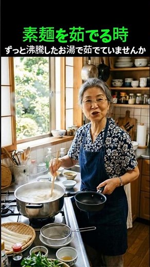 When boiling the somen noodles, turn off the heat to achieve a firmness that even a chef with 30 ...