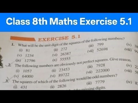 Class 8th Maths Chapter 5 Exercise 5.1। Class 8th Maths Exercise 5.1। NCERT solutions। CBSE BOARD।
