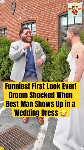 Funniest First Look Ever! Groom Shocked When Best Man Shows Up in a Wedding Dress 😂 #wedding