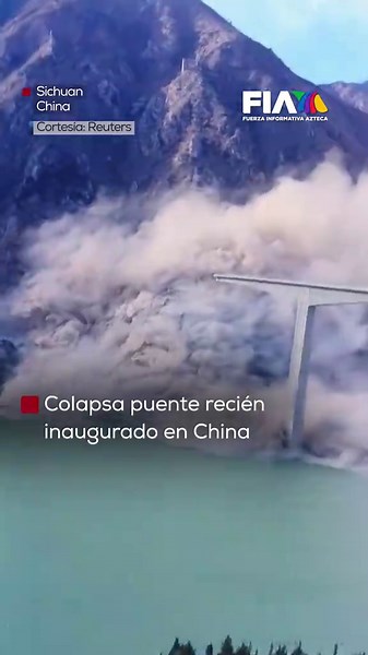 🌉 Colapsa puente recién inaugurado en Sichuan, China Parte del puente Hongqi, de 758 metros, se desplomó este martes en una vía nacional que conecta el corazón de China con el Tíbet. 📍 Autoridades habían cerrado el paso desde el lunes por grietas en el terreno y desplazamientos en la montaña. Las condiciones empeoraron y provocaron deslizamientos que derrumbaron el puente y el camino de acceso. 🚫 No se reportaron víctimas. 🛠️ La obra había sido terminada este mismo año. 📸 | Reuters #Puente 