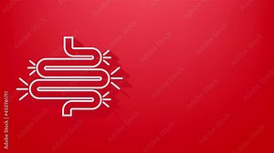 Colitis for medical design. Gastroenterology. Gut constipation icon design. Health care. Motion graphics.