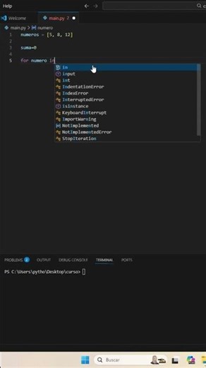 Python desde cero: sumar listas #python #aprendepython #shorts