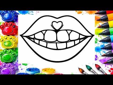 How to Draw Lips and Teeth 👄 | Easy Step by Step