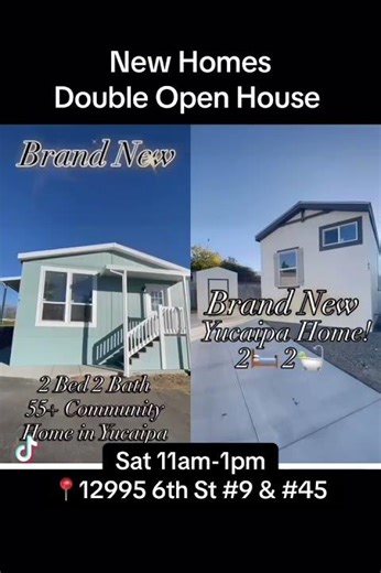 Double Open House • Saturday Dec 13 • 11–1 PM 12995 6th St #9 & #45 Yucaipa CA 92399