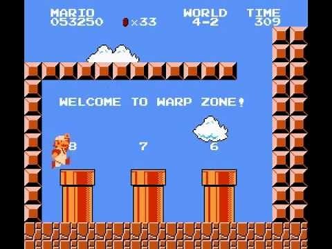 Super Mario Bros. World 4-2 Secret Exit: Warp-Zone 6/7/8