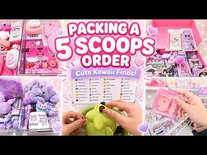 🎀 Packing a 5 Scoops Order ASMR 💕 | Cute Kawaii Surprise Gifts & Relaxing Sounds