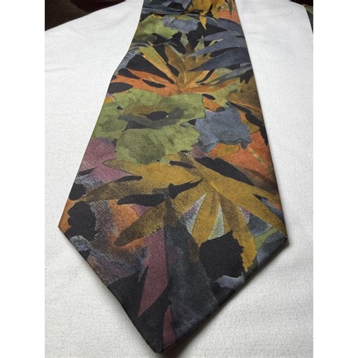 Abstract Floral Leaf Print Silk Blend Necktie Men's Fashion Accessory - Etsy