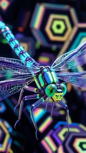 Neon Biomechanical Insect in a Surreal AI World | 4K Trip | #biomechanik #bioday #neonart #trip