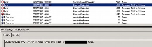 Event Id 1146 Microsoft Windows Failover Clustering Tools