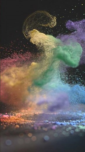 Rainbow Powder Explosion: Dynamic Color Dust Blast! 🌈💥✨ (4K) #Shorts