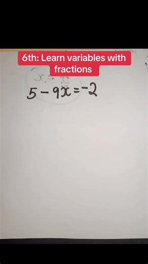 Learn variables with fractions #mathematics #algebra