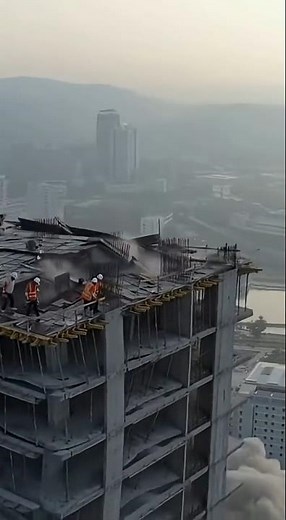 😱 They Were Still on Top! Terrifying Skyscraper Pancake Collapse