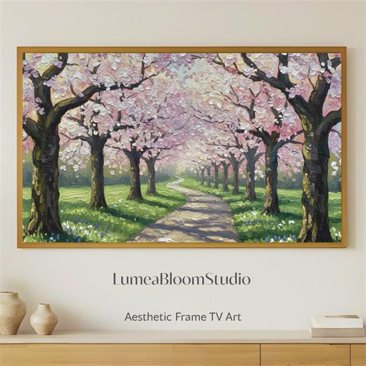 Cherry Blossom Frame TV Art | Japanese Spring Wallpaper L Digital Download - Etsy