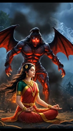 Lord Shiva saving Goddess Parvati from evil forces #LordShiva #GoddessParvati #BhaktiShorts