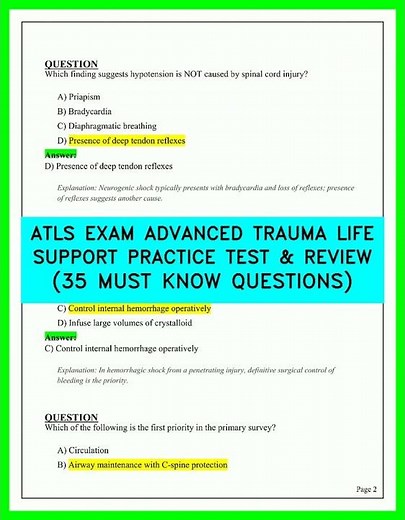 ATLS EXAM Advanced Trauma Life Support Practice Test & Review | 35 Must Know Questions 2026 | ATLS
