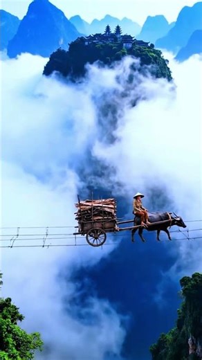 Where the ox cart passes through the sky #travel #scenery