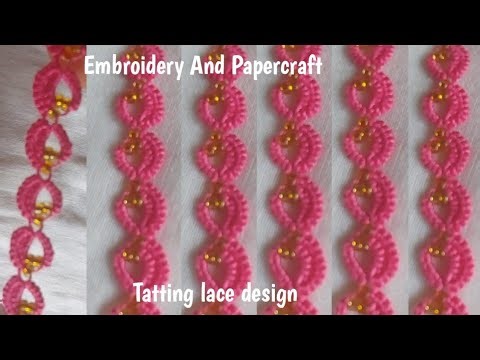 Tatting lace design tutorial for beginners|The art of lace making|Beautiful lace making