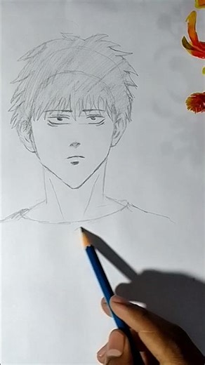 How to draw ✨ anime boy face 🤪#animeboy #stepstodraw