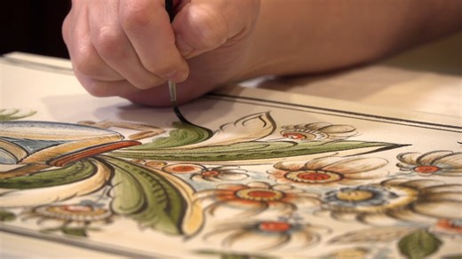 41K views · 880 reactions | Pieper Fleck Bloomquist is a Scandinavian folk artist from Grand Forks, North Dakota. Pieper has studied the Swedish painting styles of Dalmålning and Bonadsmålning extensively. Keeping the history and tradition of these art forms is her passion. (Original air date: August 2019) | Prairie Public | Facebook